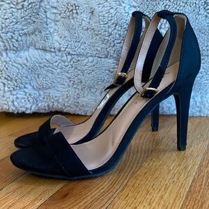 Martha Everyday Black Open Toe Ankle Strap High Heels